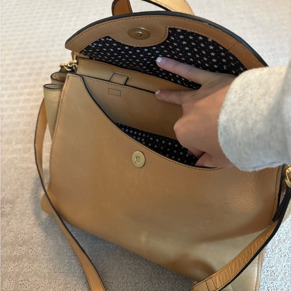 Kate Spade Saturday Tan Leather Large Satchel with Metal Hardware. EUC - Picture 9 of 12